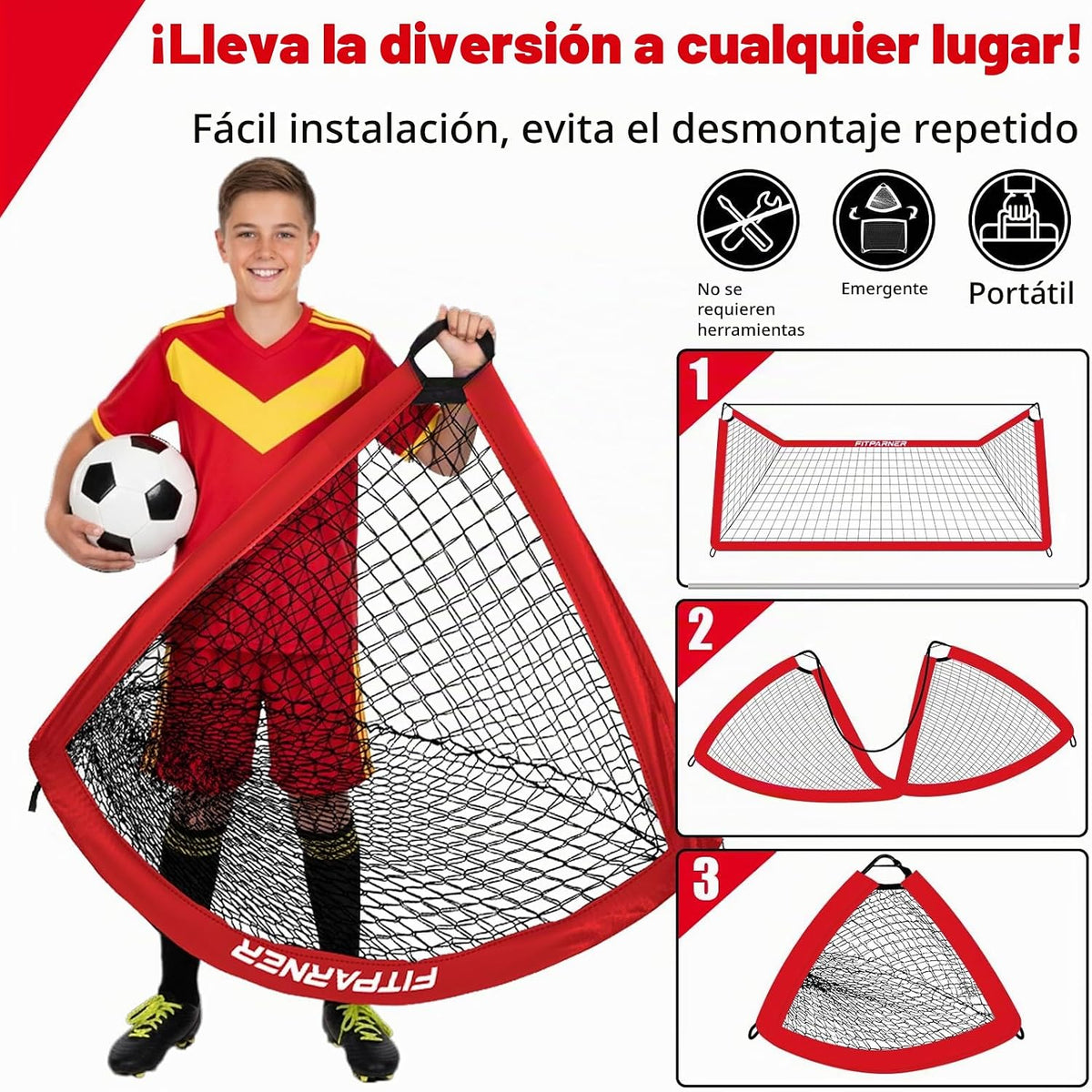 FITPARNER Portería de fútbol, portería de fútbol para niños en el p...