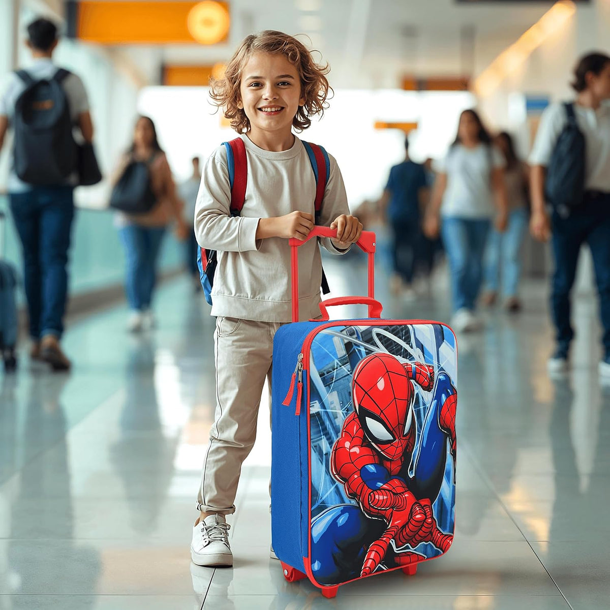 Fast Forward Spiderman - Maleta suave de 16 pulgadas para niños, bo...