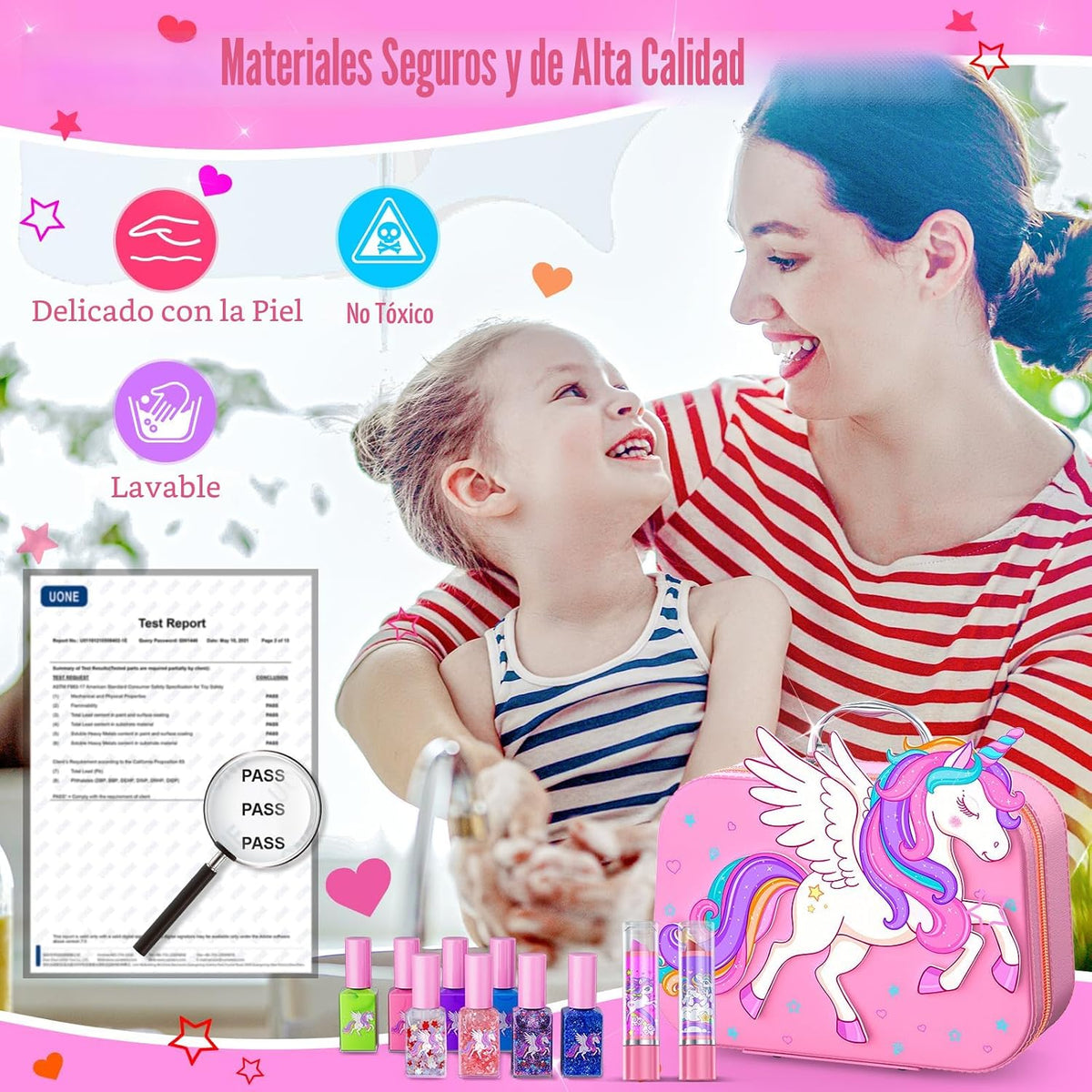 Glisiol Juego de Esmalte de Uñas para Niñas Juguetes, Kit de Arte d...