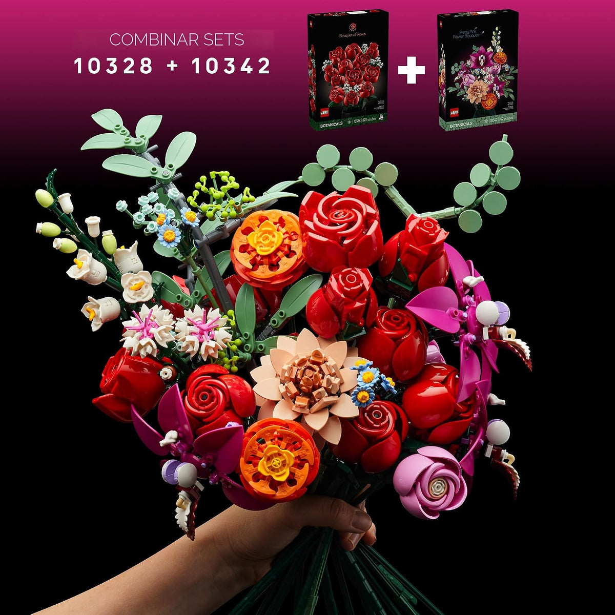 LEGO Botanicals Juego de Construcción de Ramo de Flores Rosas Bonit...