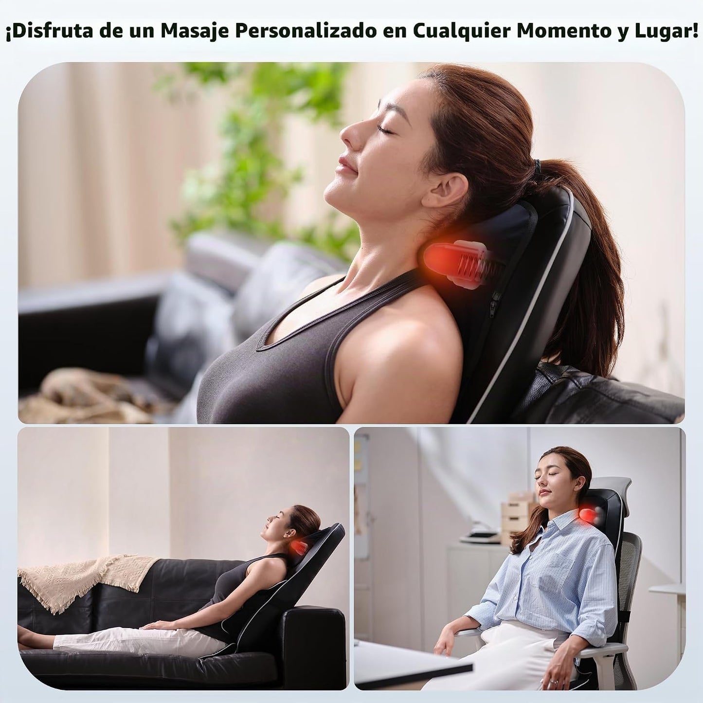 Mynt Masajeador de espalda y cuello para aliviar el dolor de tejido...