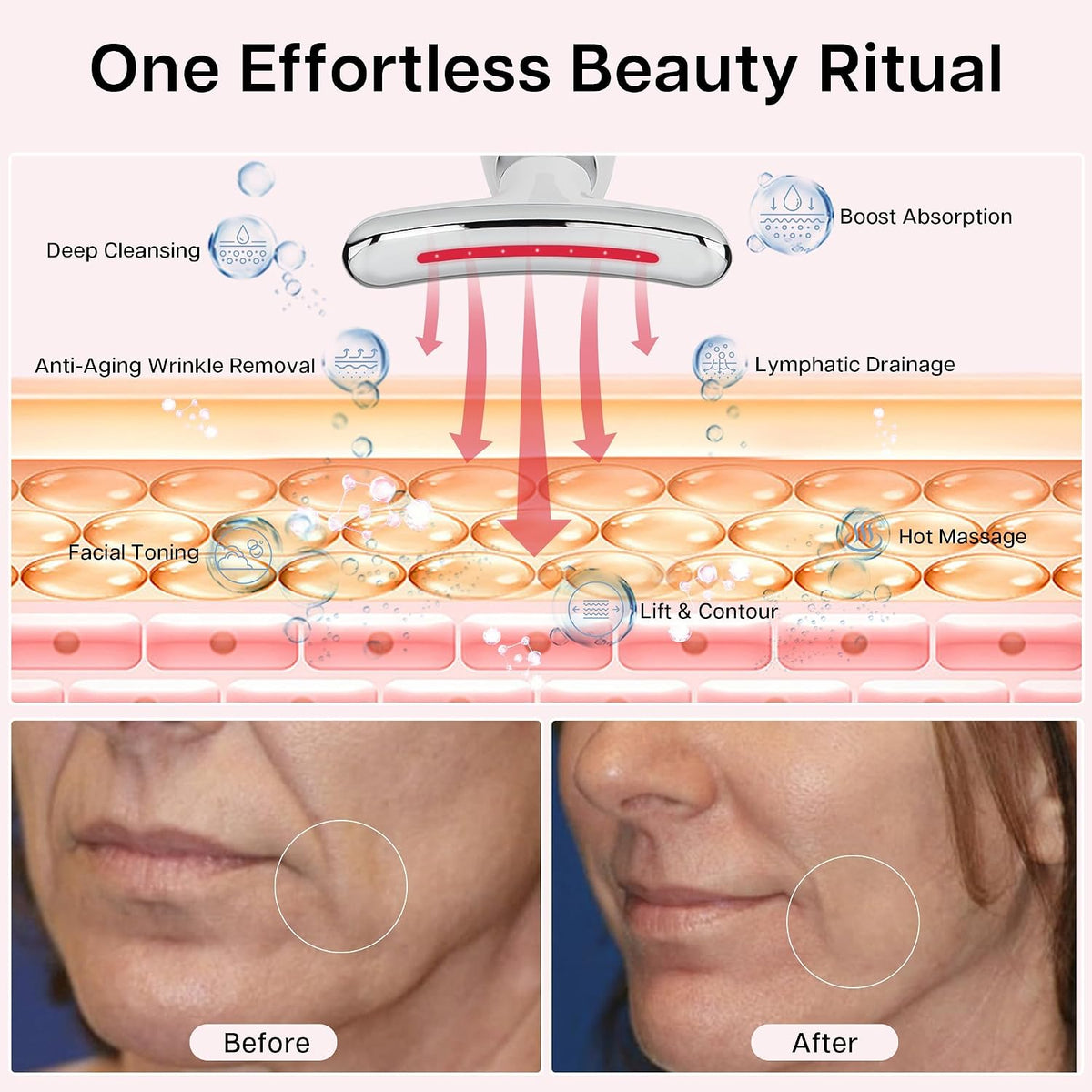 VRAIKO Lila 7 en 1 masajeador de belleza para cara y cuello - Eleva...