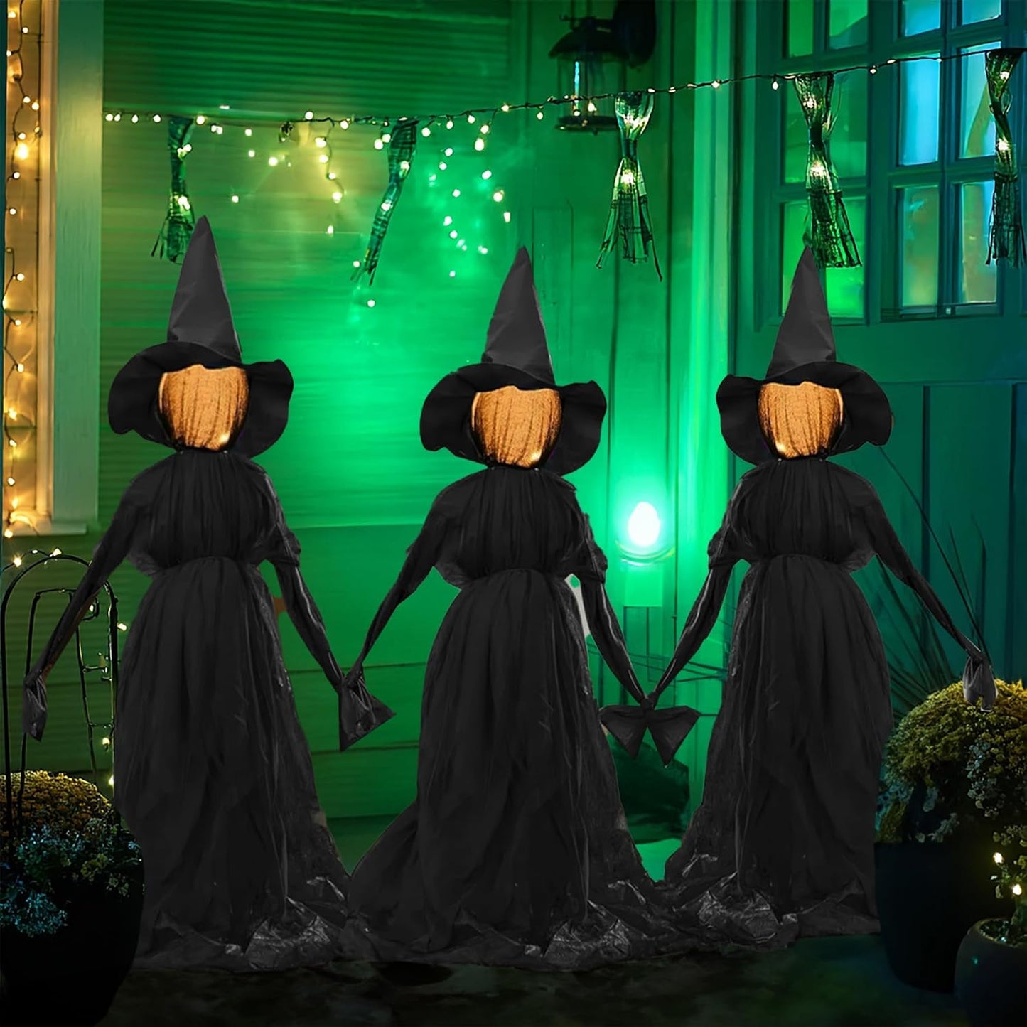 Hourleey - Decoraciones de Halloween para exteriores, paquete de 3...