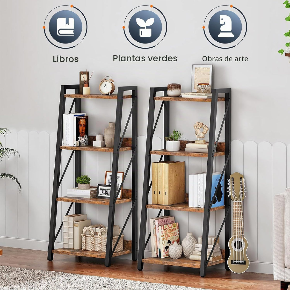 HOOBRO Estantería de escalera, estantería de 4 niveles, estantería...