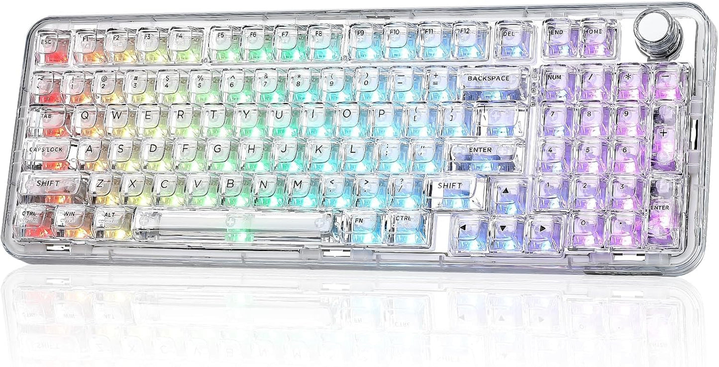 YUNZII X98 QMK\/VIA Teclado mecánico inalámbrico para juegos con pe...