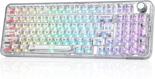 YUNZII X98 QMK\/VIA Teclado mecánico inalámbrico para juegos con pe...