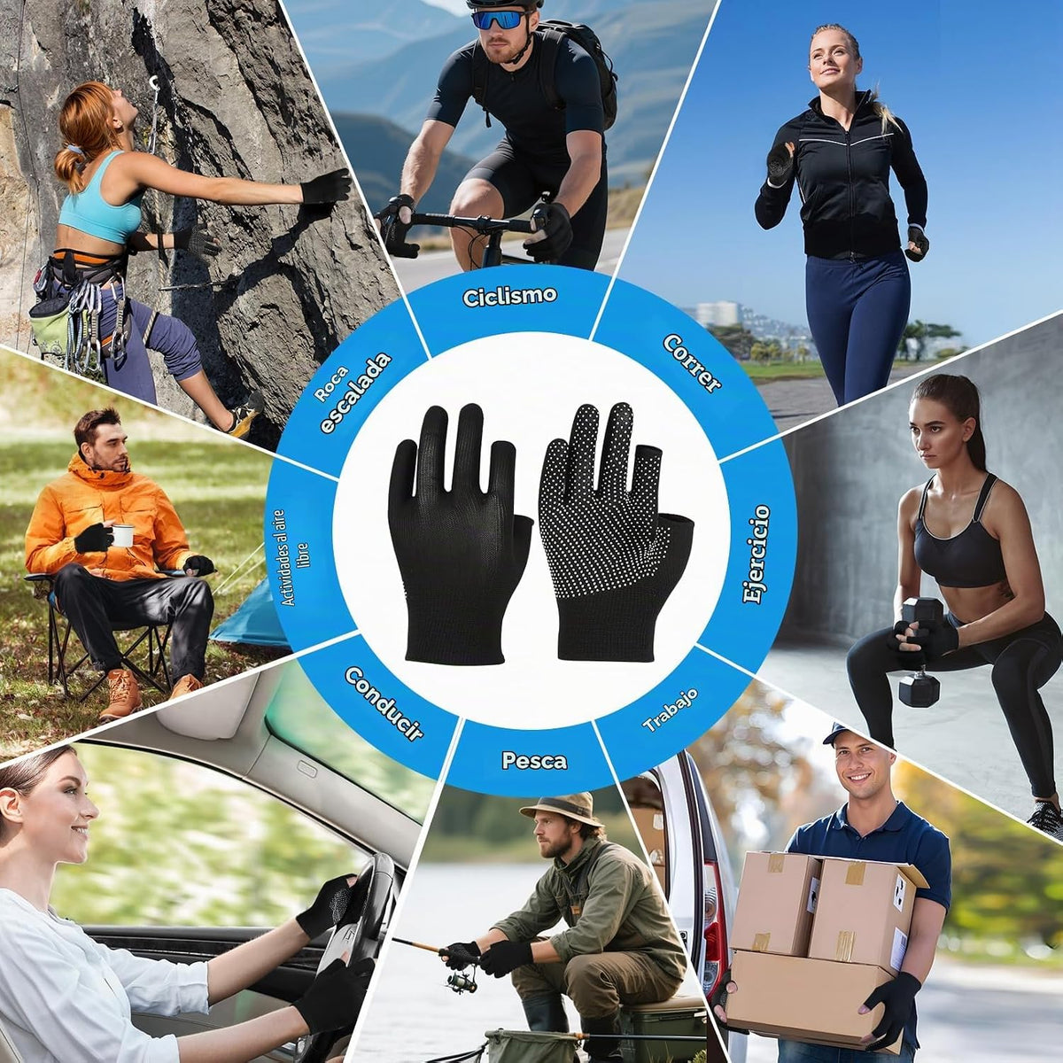 KkaFFe Guantes de trabajo ligeros para hombres y mujeres con medio...