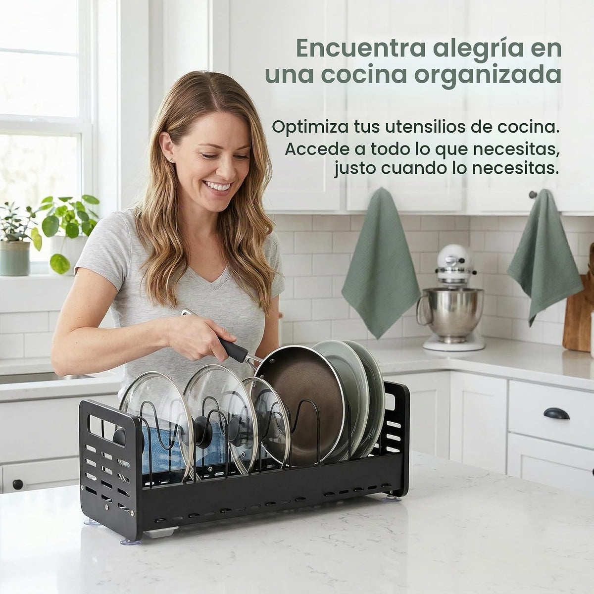 LUMERIGIN Organizador de ollas y sartenes debajo del gabinete, esta...