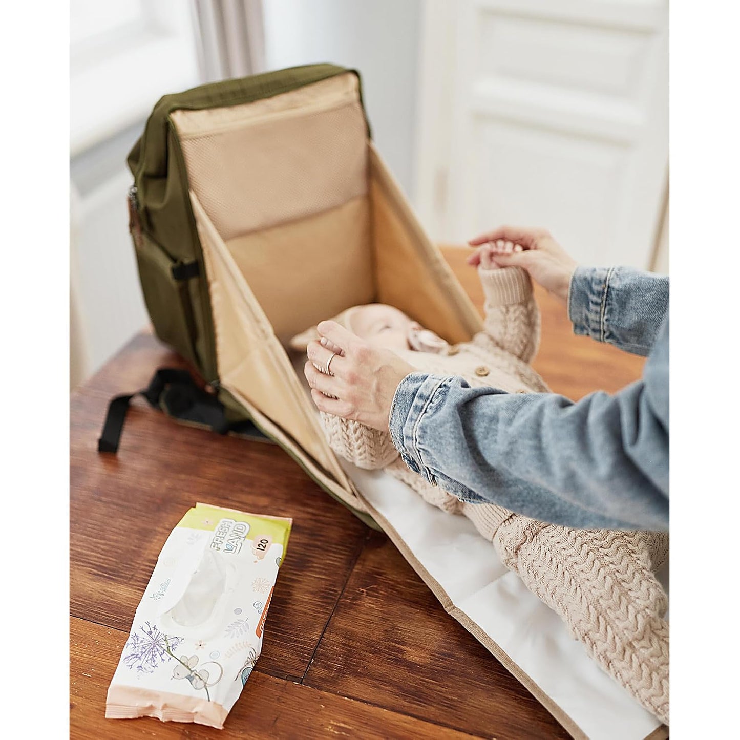 AIITA Mochila Bolsa de Pañales, Bolsa de Pañales Multifunción con A...