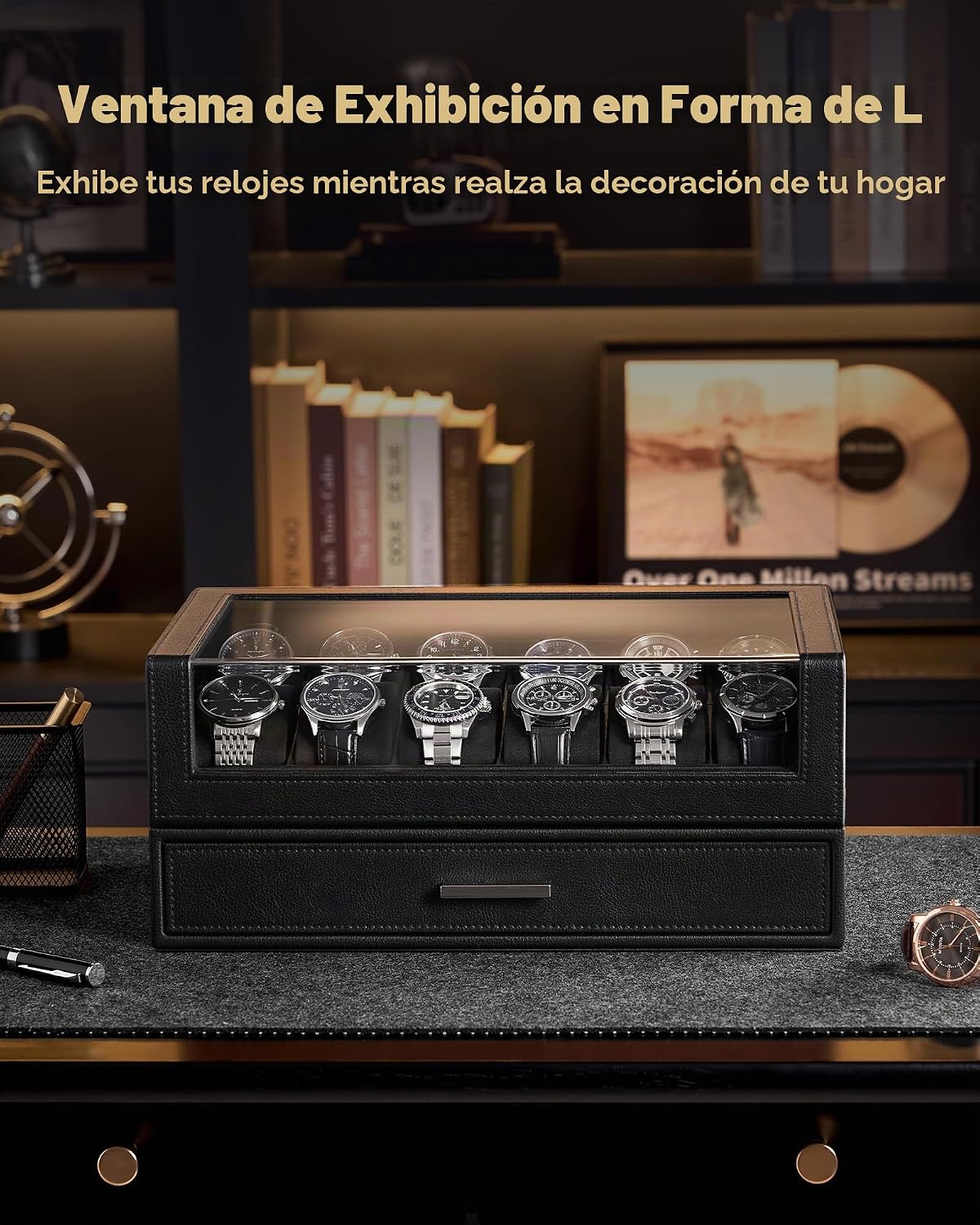 ProCase Caja de reloj para hombre, soporte para exhibición de reloj...