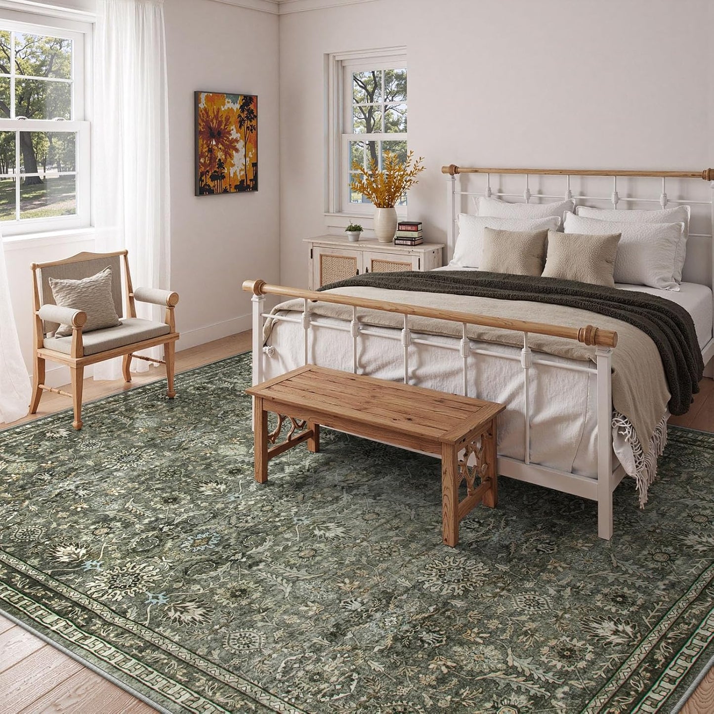 Lahome Alfombras grandes de 10 x 14 para sala de estar, color verde...