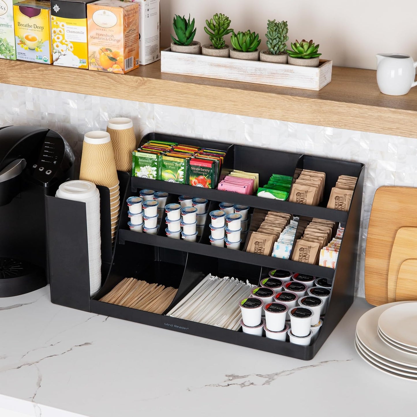 Mind Reader "Pioneer breakroom Organizador 11 Compartimiento condim...