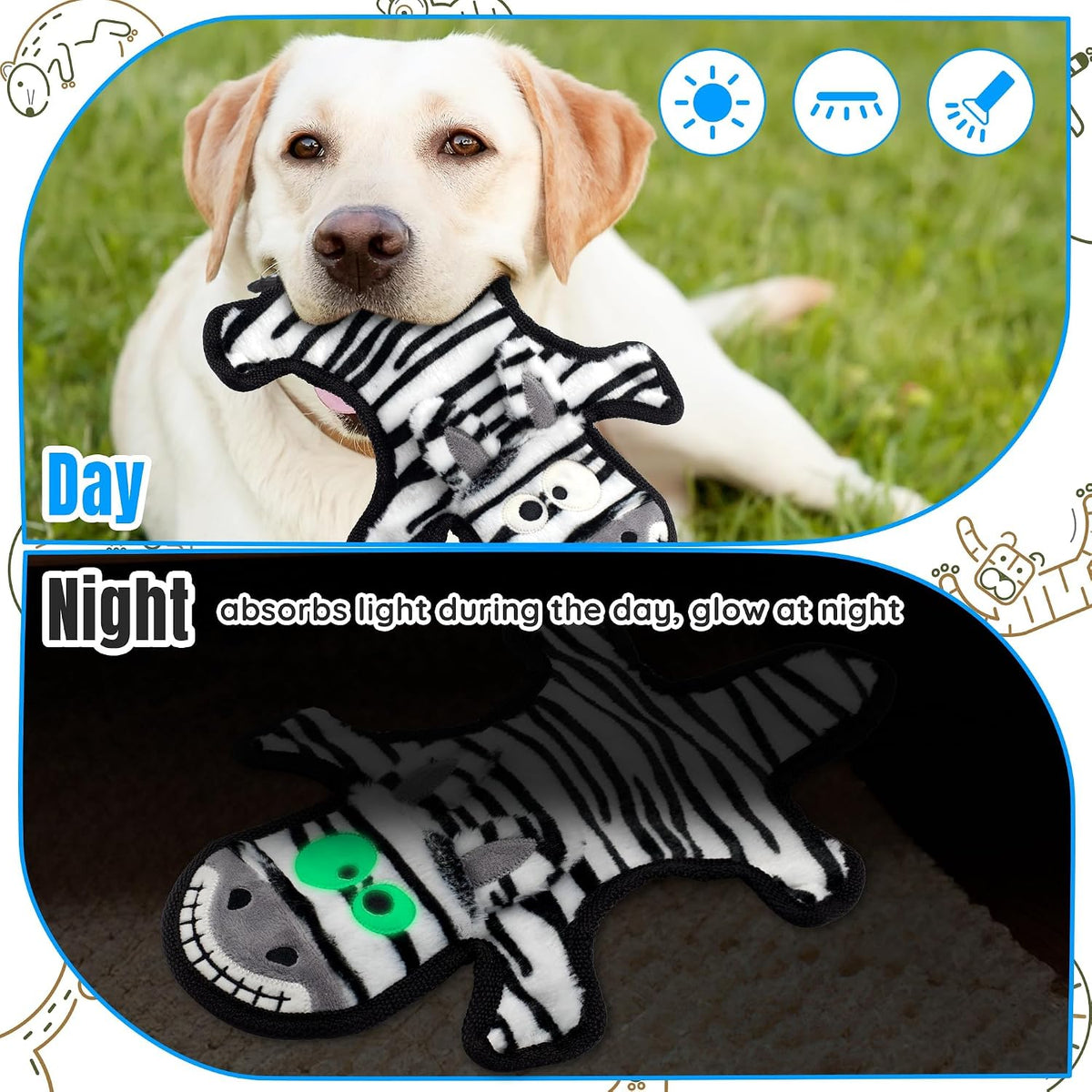 LECHONG Juguetes para Perros sin Relleno, Perros Chirriantes con Oj...