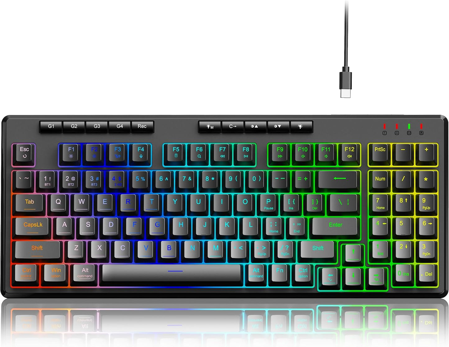 Redragon K517 Pro Teclado para juegos con cable, retroiluminación R...