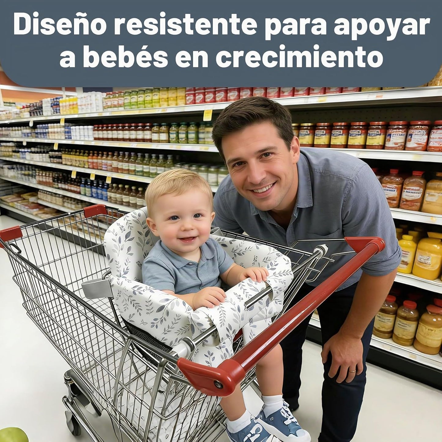 Funda de asiento de carrito de compras para bebé niña y niño, funda...