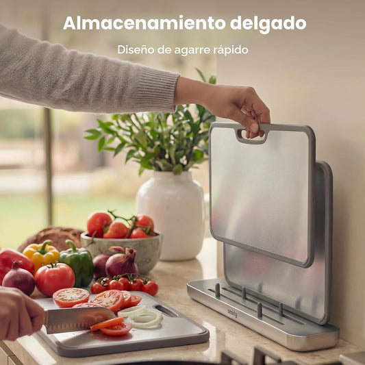 SMIRLY Tabla de cortar de titanio para cocina, juego de tablas de c...