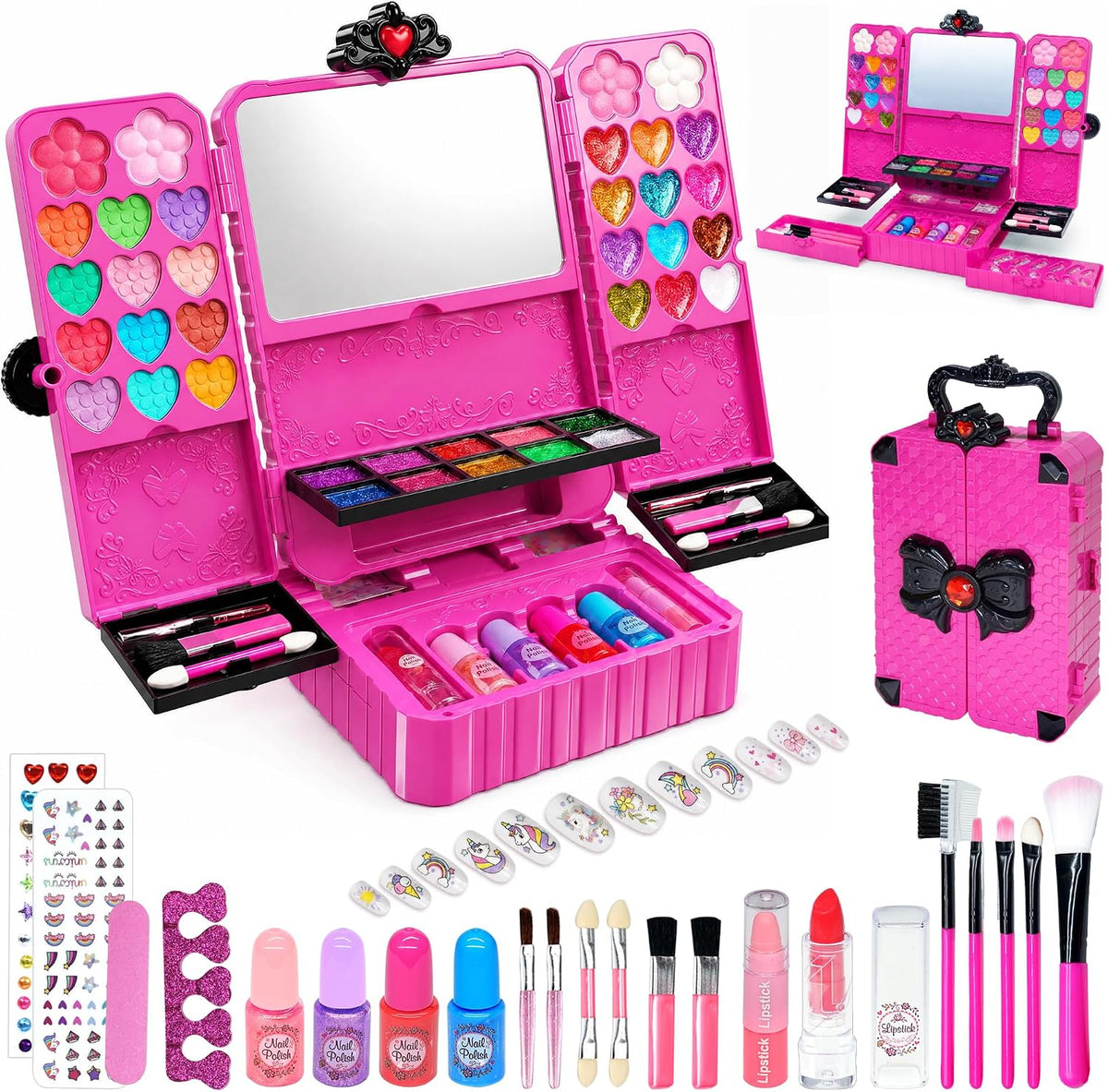 Kit de maquillaje para niños para niñas, kit de maquillaje lavable...