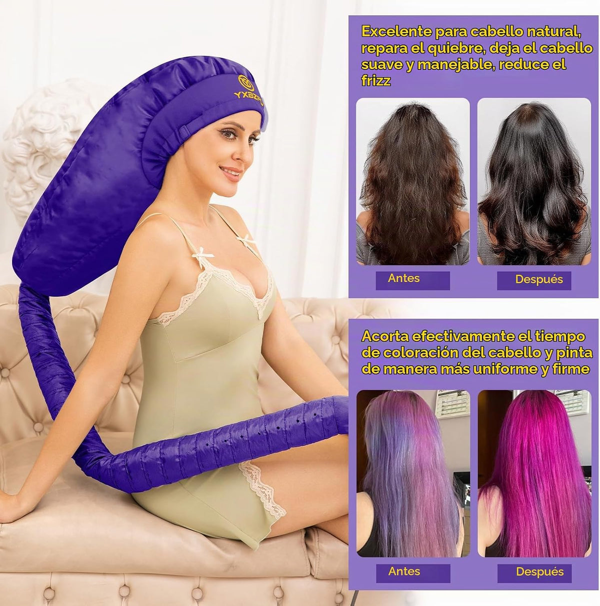 Secador de pelo con capucha, accesorio para secadora de pelo, tapa...