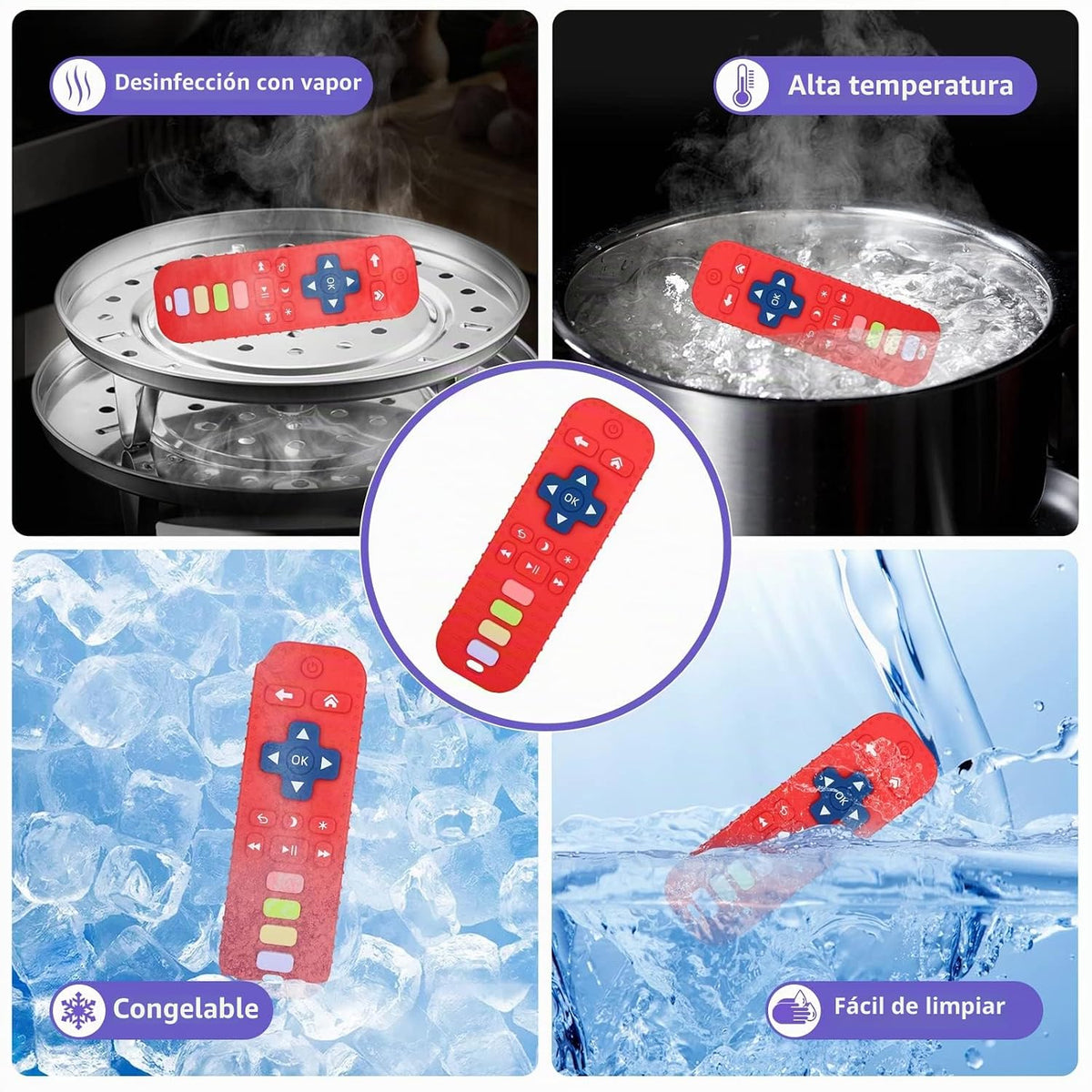 Chuya Mordedores de Control Remoto de Silicona para Bebé, Juguetes...