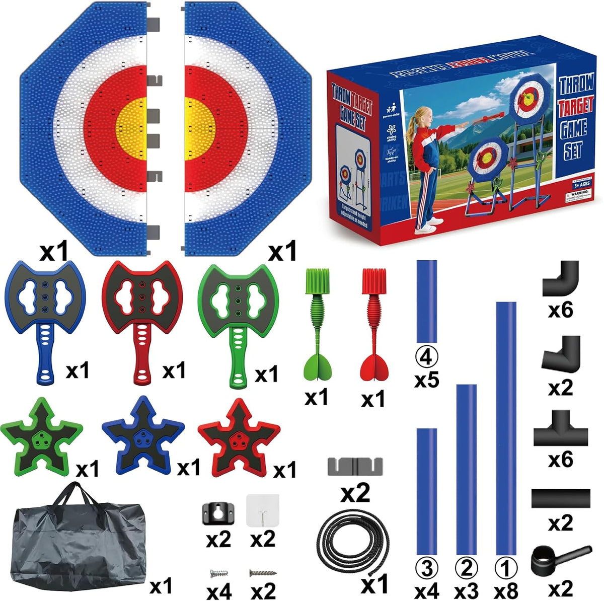 Joysweetoy Juego de lanzamiento de hachas para patio trasero: juego...