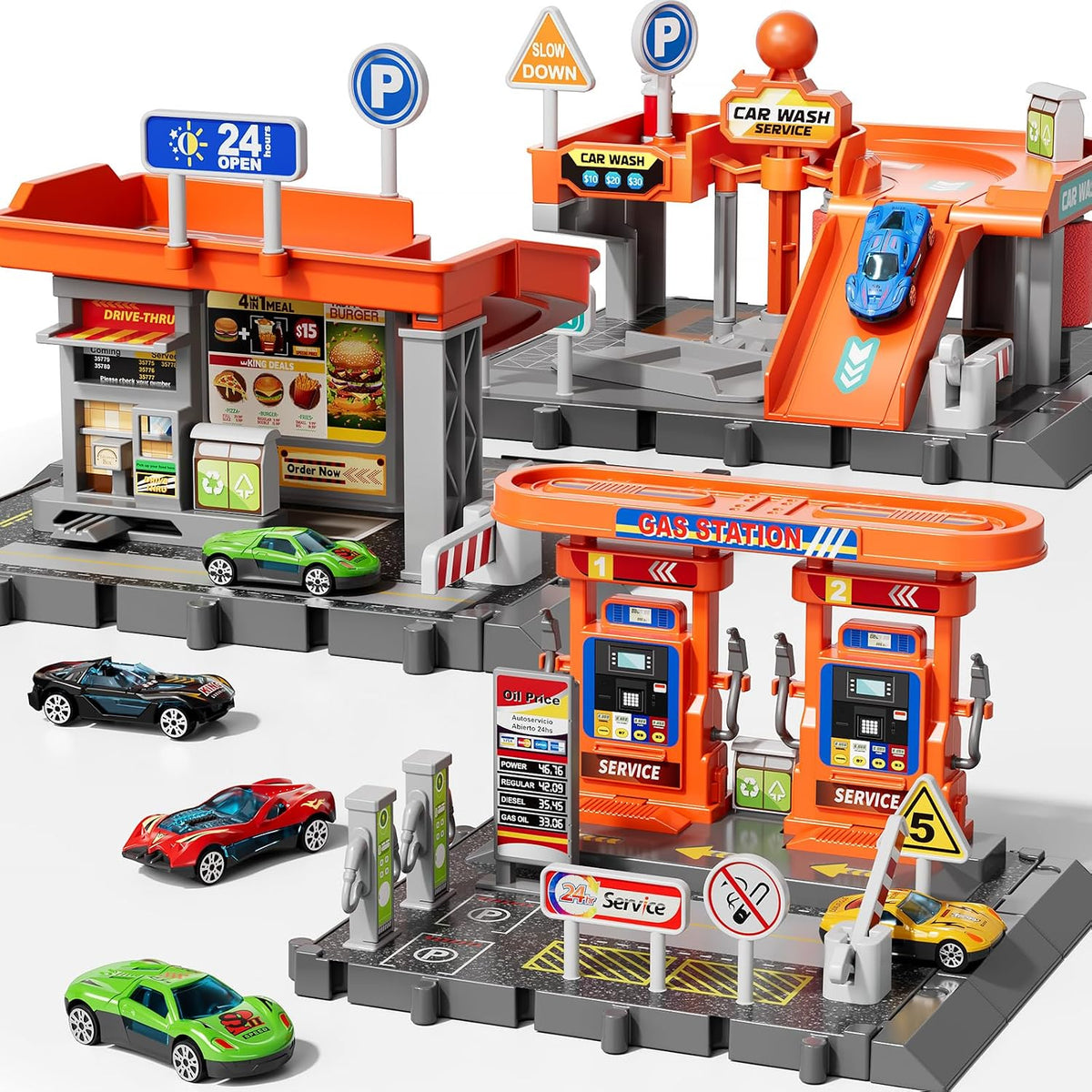KIZONLY Conjunto de Juguetes de Coches, Juego de Actividad de 3 en...