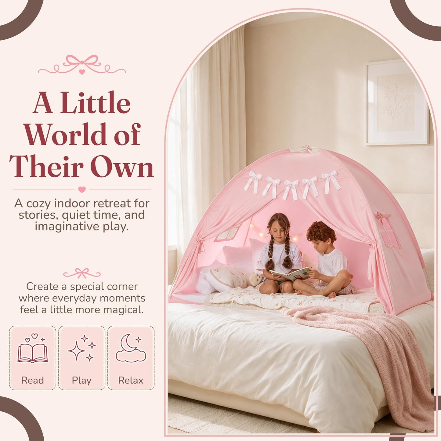 Modernus Tienda de campaña para cama individual para niños, toldo d...