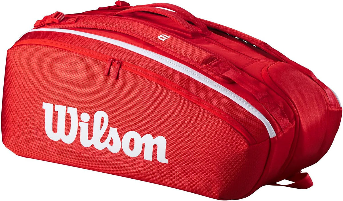 Wilson 2025 Super Tour - Bolsas para raquetas de tenis rojas - Rojo...