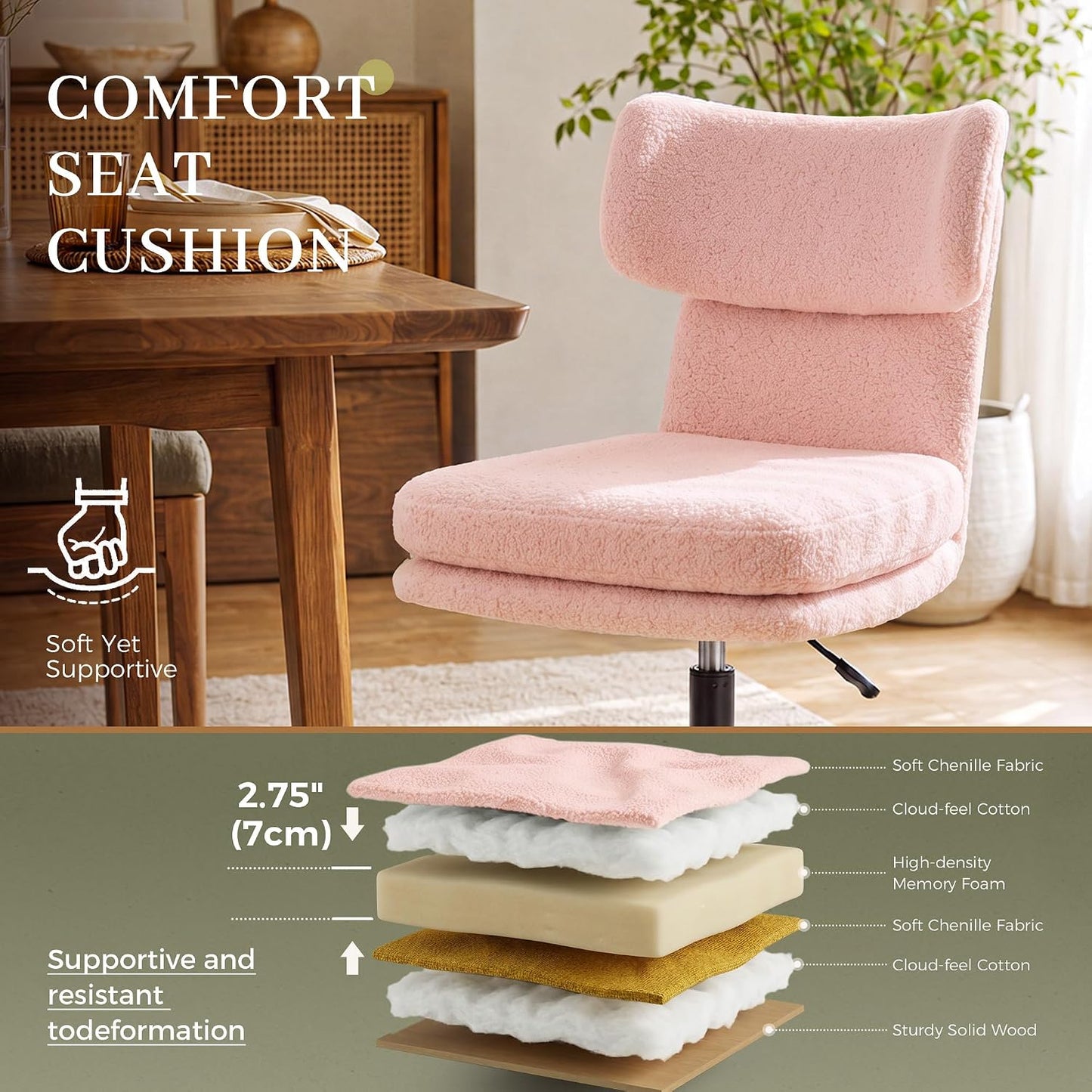 GTPOFFICE Silla de tocador, cómoda silla de oficina, silla de salón...