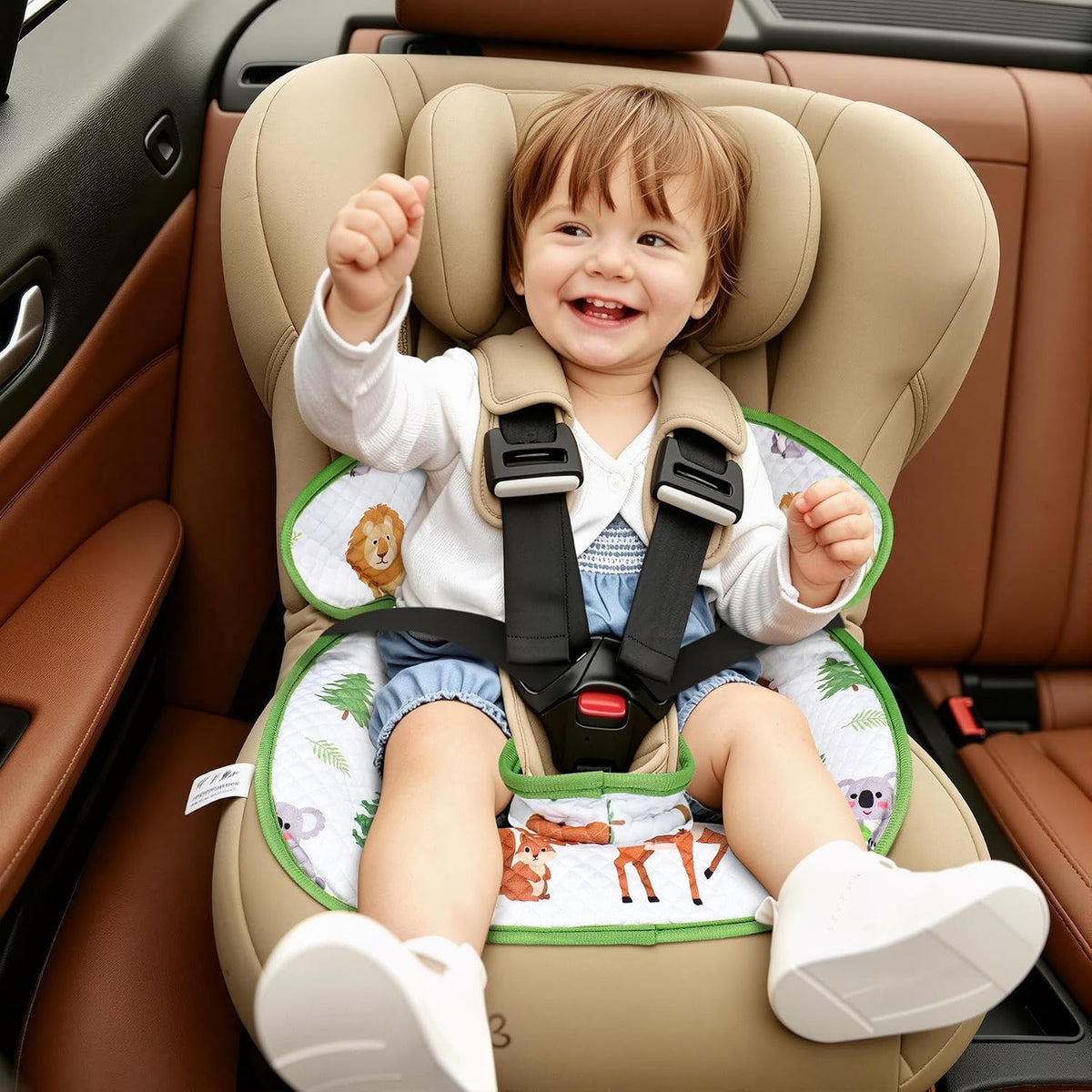 COOLBEBE Paquete de 2 protectores de asiento de coche impermeables...