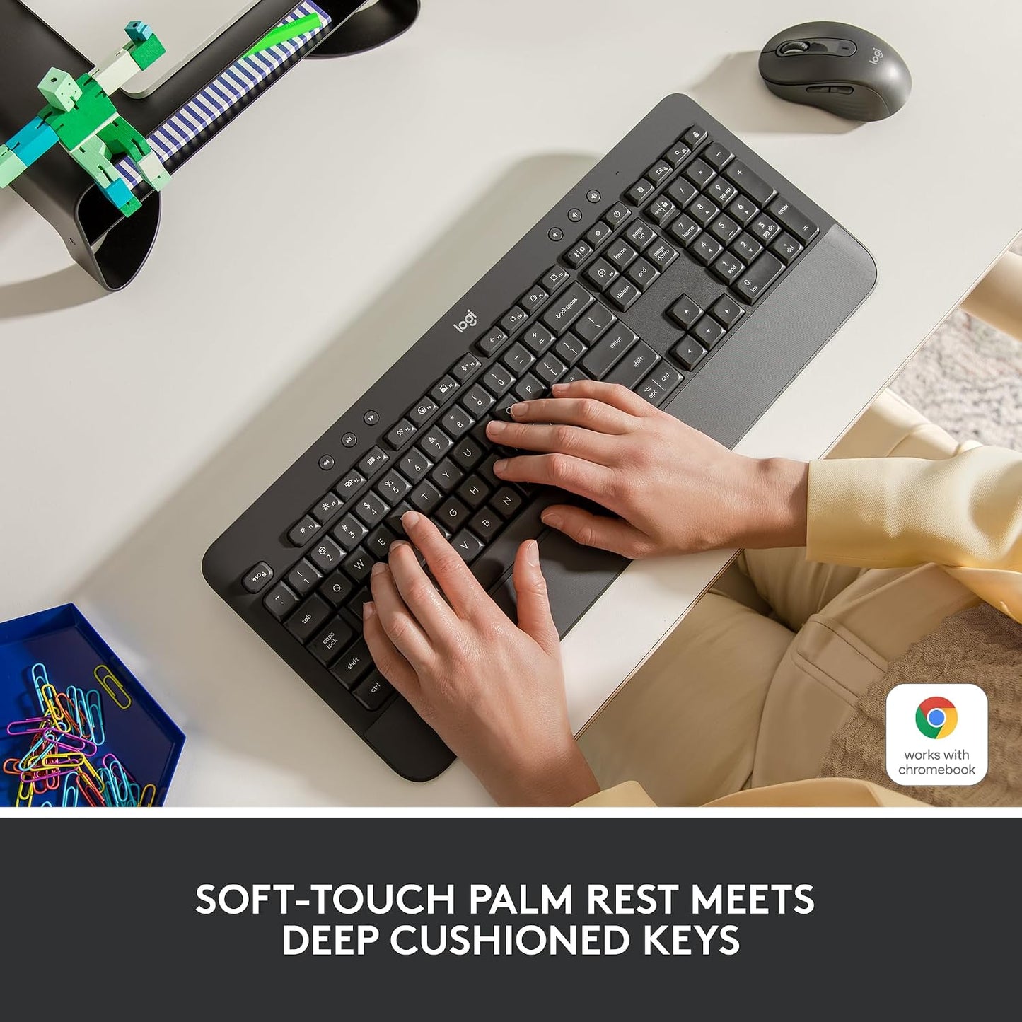 Logitech Teclado inalámbrico Signature K650 Comfort de tamaño compl...