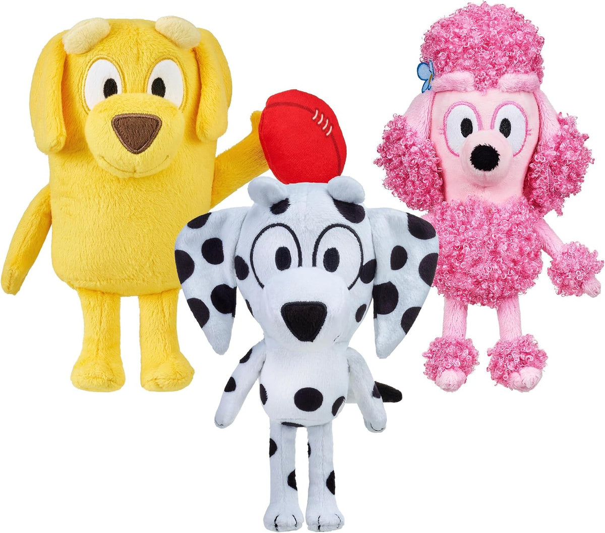 Bluey Friends - Paquete de 3 juguetes de peluche, Lucky, Chloe y Co...