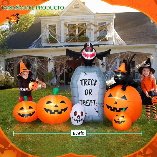 YOUBEMAGIC Parche de calabaza inflable de Halloween de 7 pies de la...