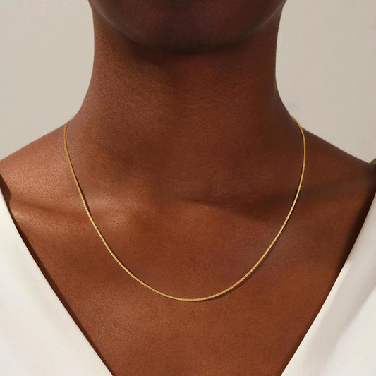 Treasure Bender Collar de oro delicado para mujer sin deslustre, co...