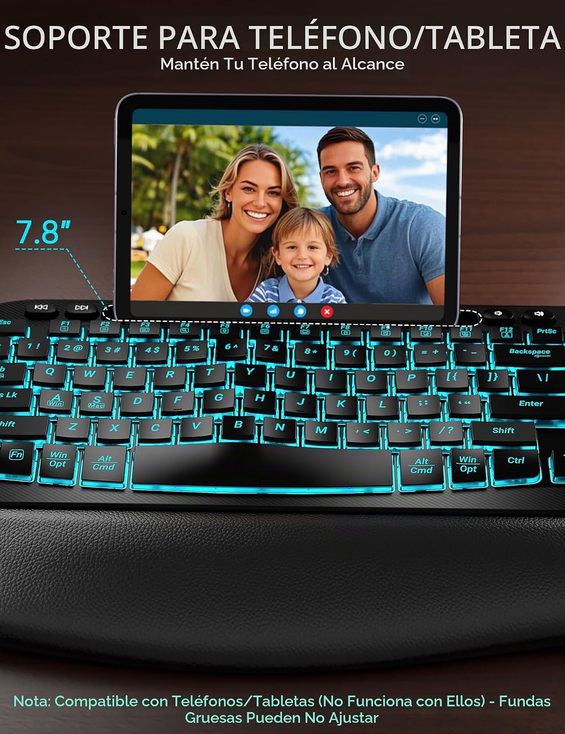 SABLUTE Combo de teclado y mouse inalámbricos, onda ergonómica con...