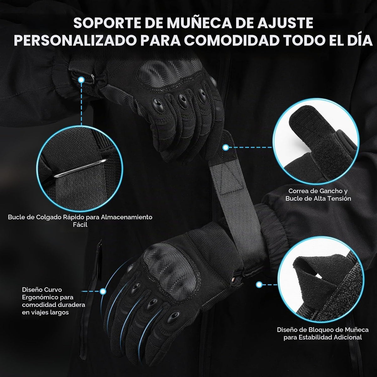Cierto - Guantes de motocicleta, protector de nudillos duros para p...