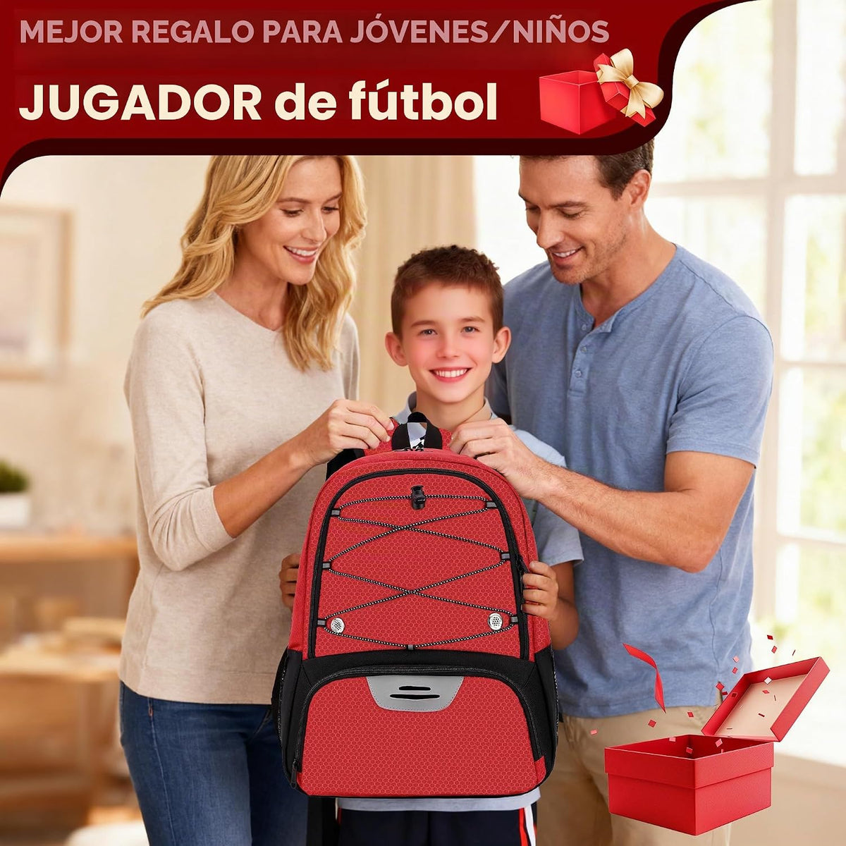 Hsmihair - Mochila de fútbol juvenil - Mochila para fútbol y balonc...