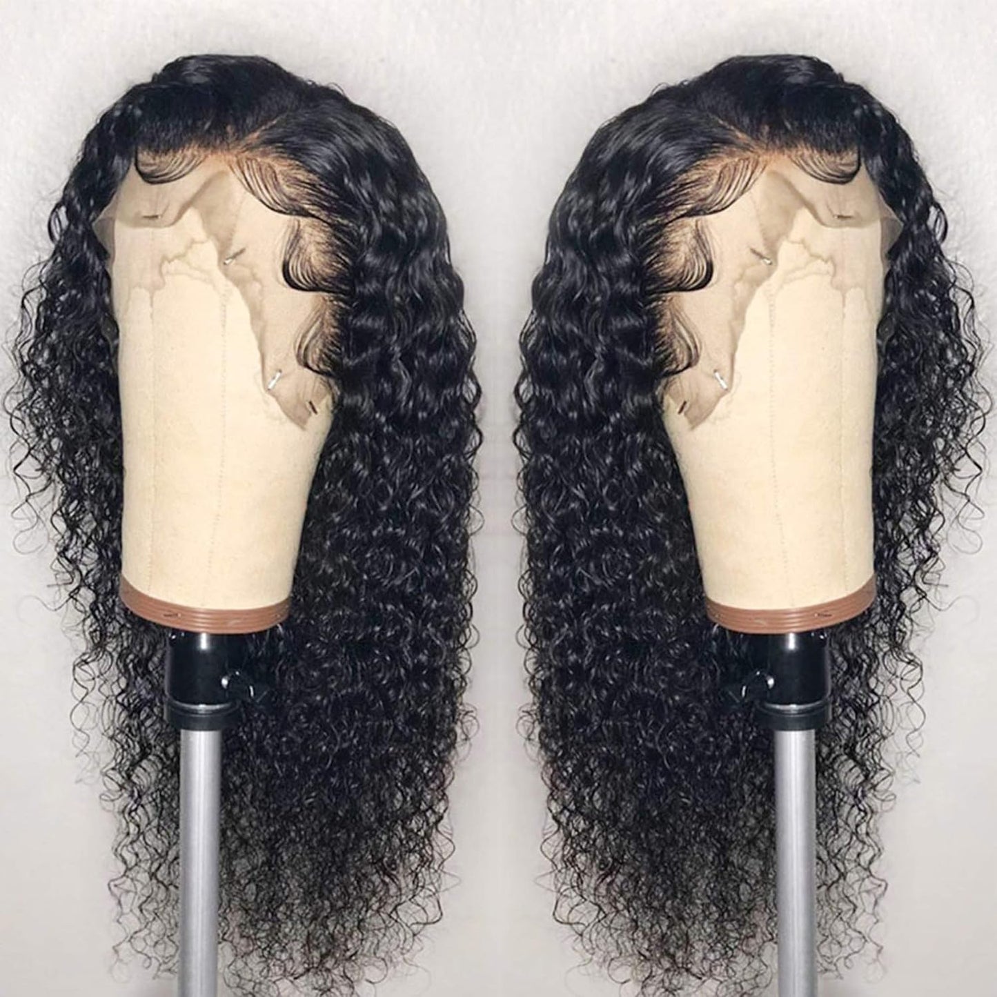 Peluca de pelo humano para mujeres negras; pelo humano rizado virge...