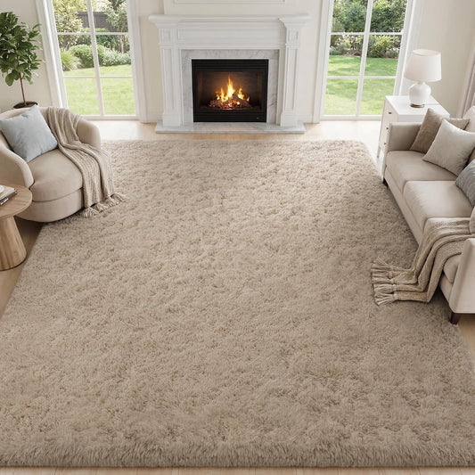 Alfombra de área para sala de estar y dormitorio: 9x12 camello suav...