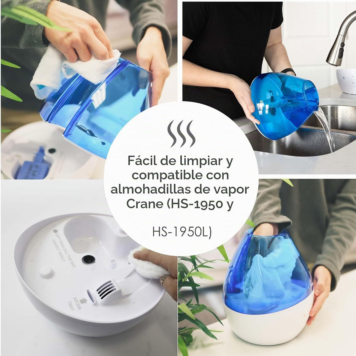 Crane Humidificador ultrasónico de niebla fría 4 en 1 Drop 2.0 con...