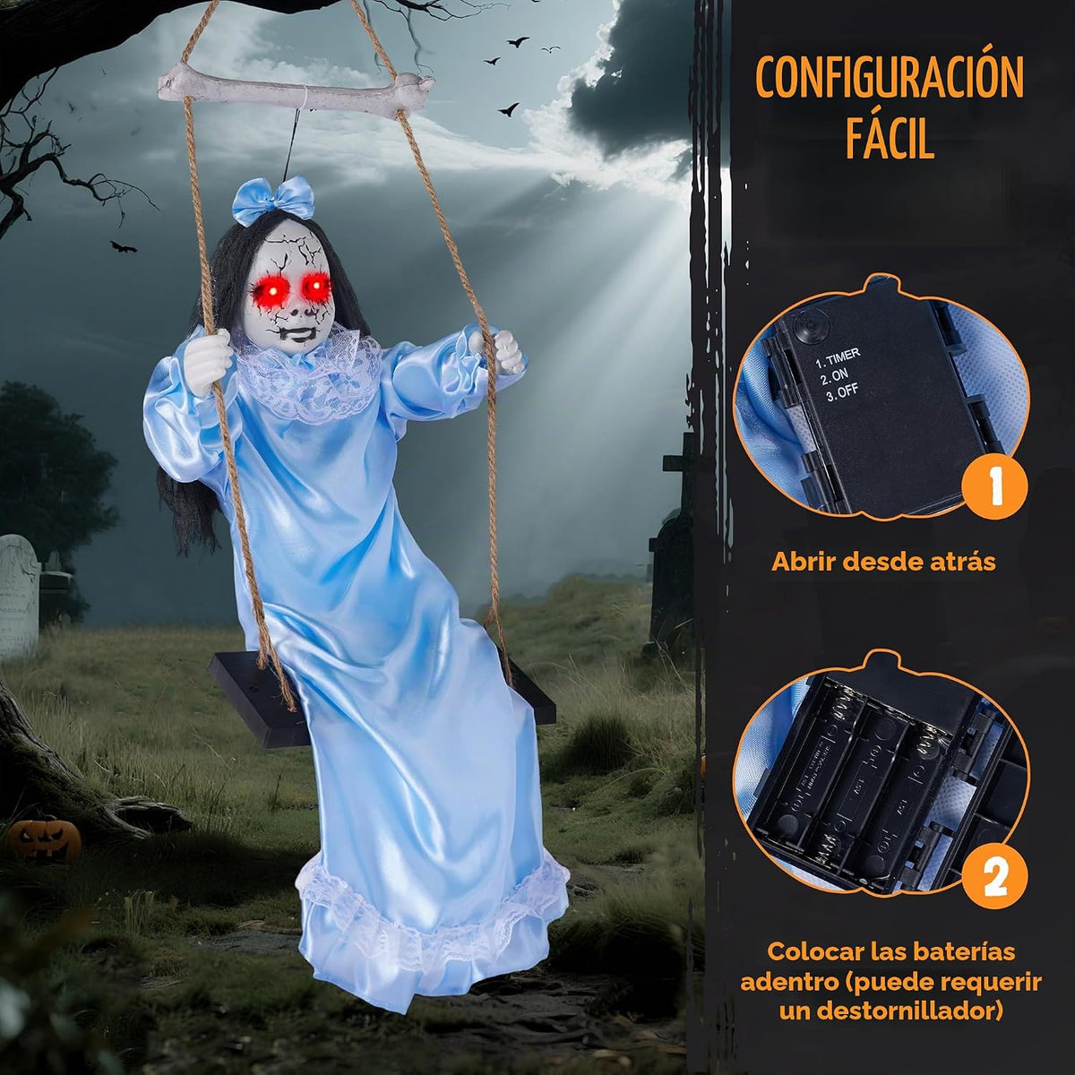 JOYIN 2 piezas de fantasmas colgantes para decoración de Halloween...