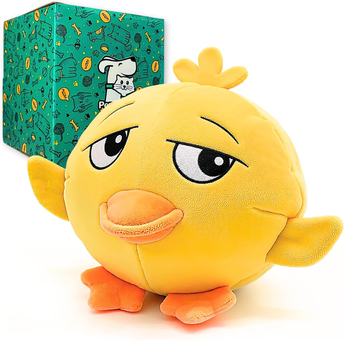 PeppyPawz - Juguete masticable 3 en 1 de pato de peluche para perro...