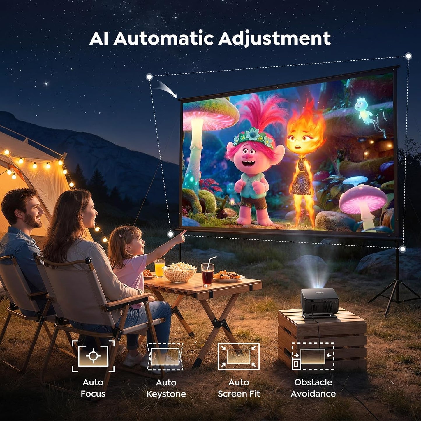 Proyector inteligente [Google TV 14.0 y soporte Dolby y 4K] con WiF...