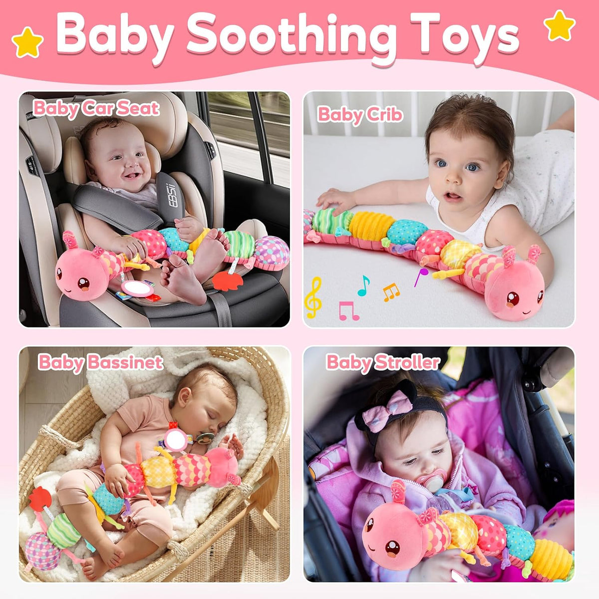 Thremhoo Juguetes para bebés de 0 a 6 meses de música, juguete de o...
