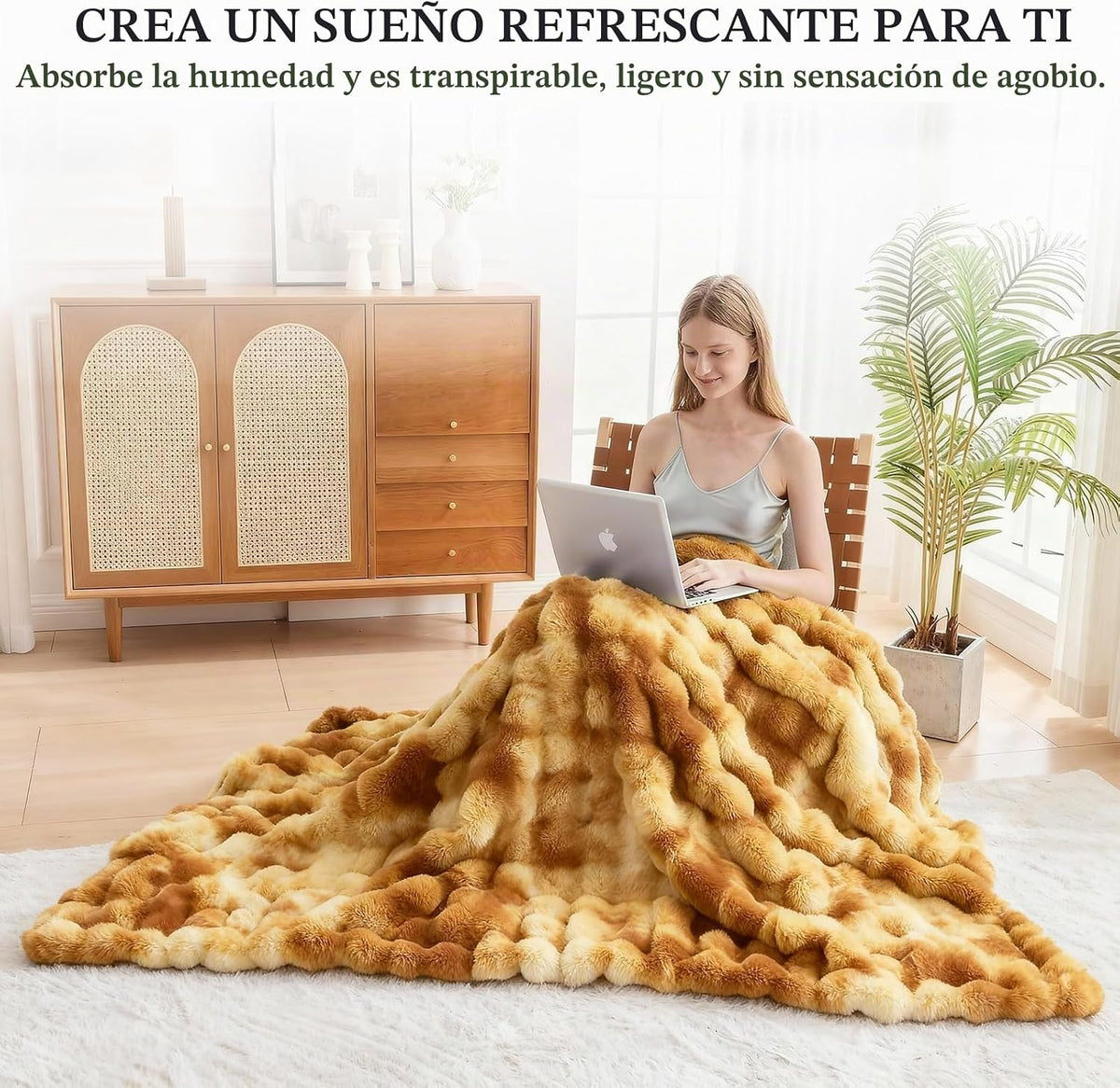 Manta Individual de Piel Sintética para Sofá, 1000 GSM Acogedora Di...