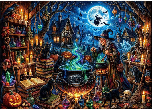 Rompecabezas de Halloween para adultos, 1000 piezas, 27.5 x 19.7 pu...