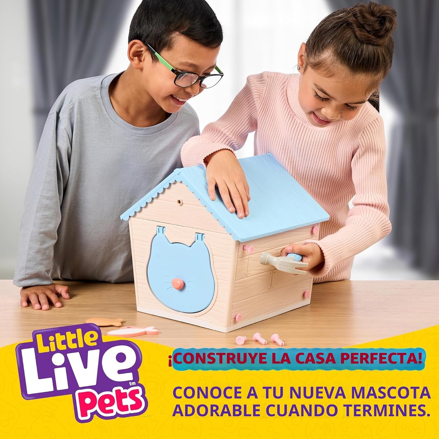Little Live Pets Figuras de gato para niños, juego de animales de c...