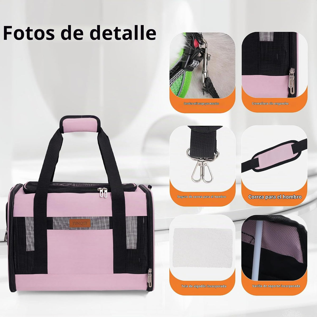 YUNIQUE Transportador de gatos y perros de lados suaves para mascot...