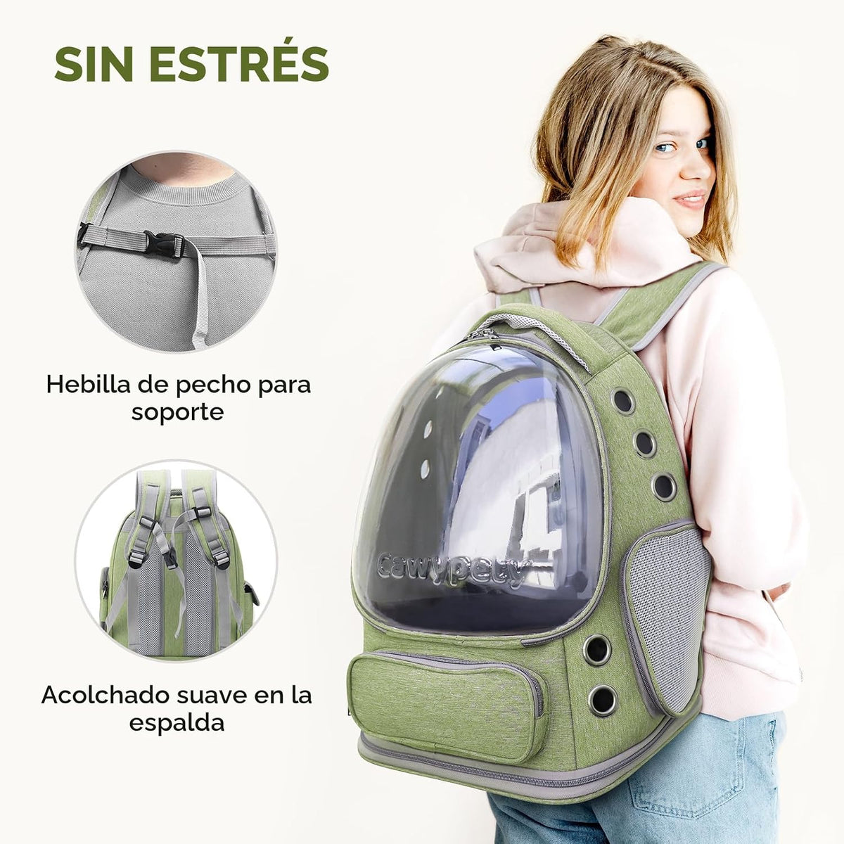 Cawypety Mochila Transportadora para Gatos, Transportador de Gatos...