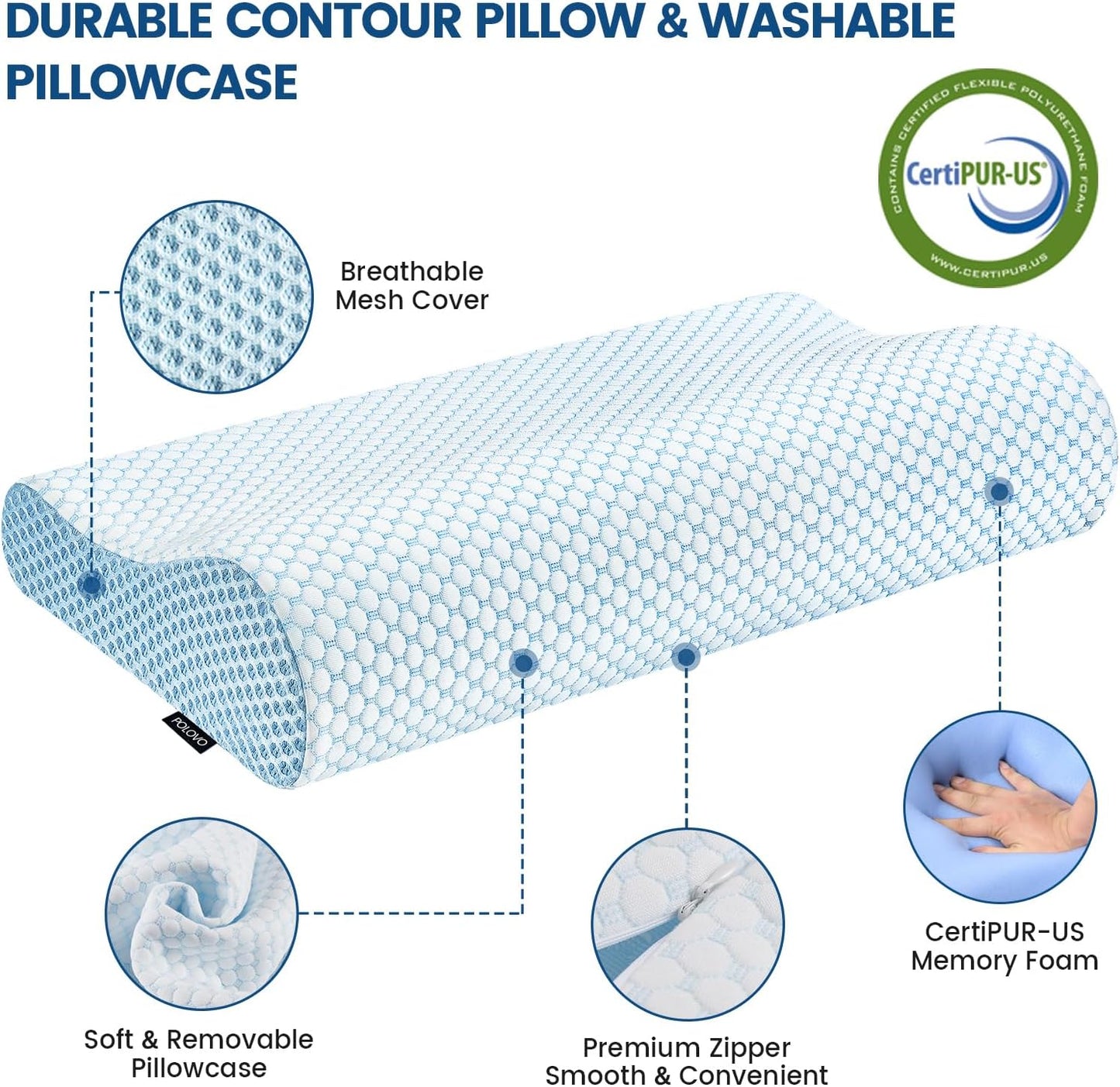 Almohada de espuma viscoelástica para cama para dormir, almohada or...