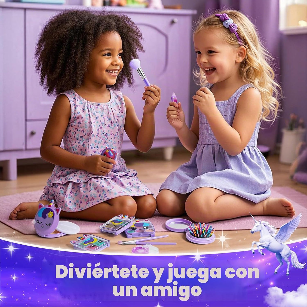 ULOVEME Kit de Maquillaje Real para Niñas Pequeñas - Maquillaje Rea...
